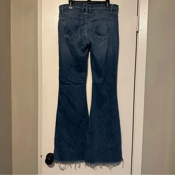 McGuire Majorelle Flare jeans Oceana distressed raw hem size 28